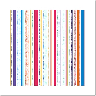 Rainbow Dotted Stripes Posters and Art